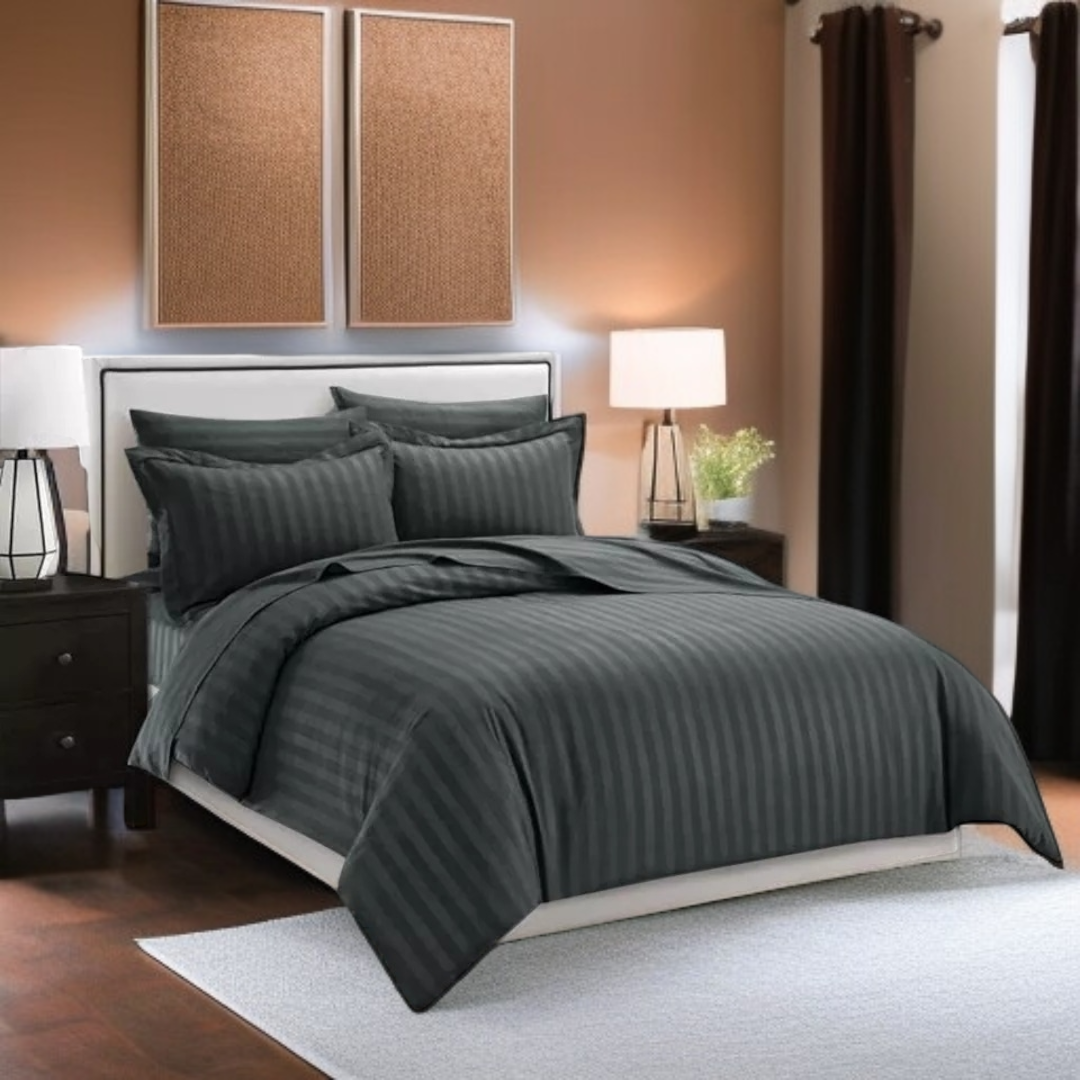 Satin Stripe Duvet Cover Set