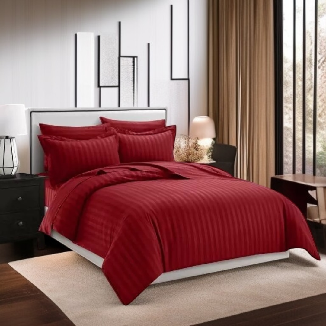 Satin Stripe Duvet Cover Set